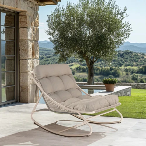 Outdoor Caili Rocking Metal Chair with Cushions