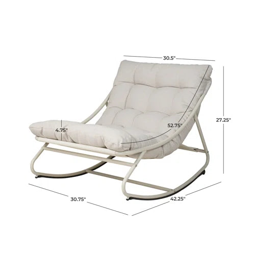 Outdoor Caili Rocking Metal Chair with Cushions