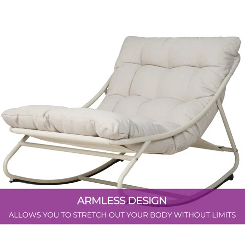Outdoor Caili Rocking Metal Chair with Cushions